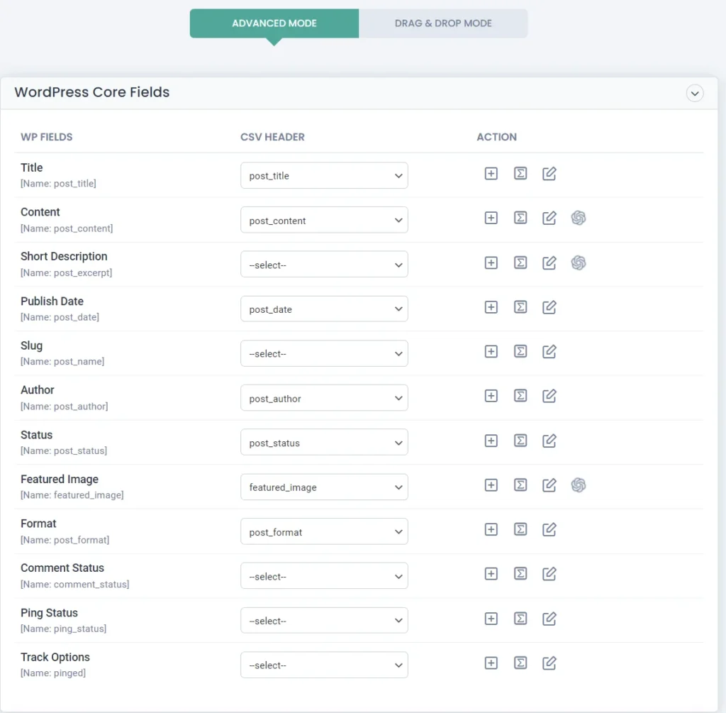 polylang import and export mapping wordpress core fields