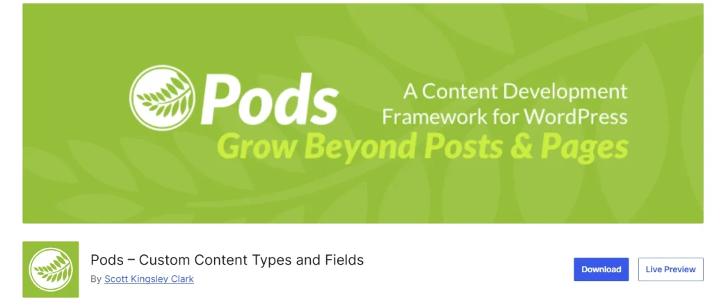 pods-custom-content-types-and-fields-plugin-banner