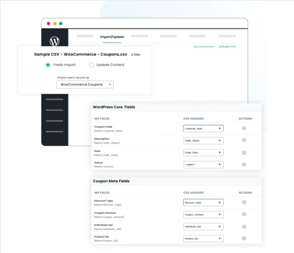 WordPress-WooCommerce-coupons-CSV-import-field-mapping-screen