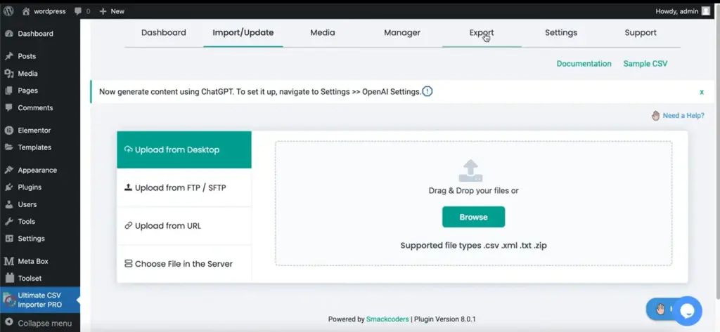 WordPress-Ultimate-CSV-Importer-upload-file-screen
