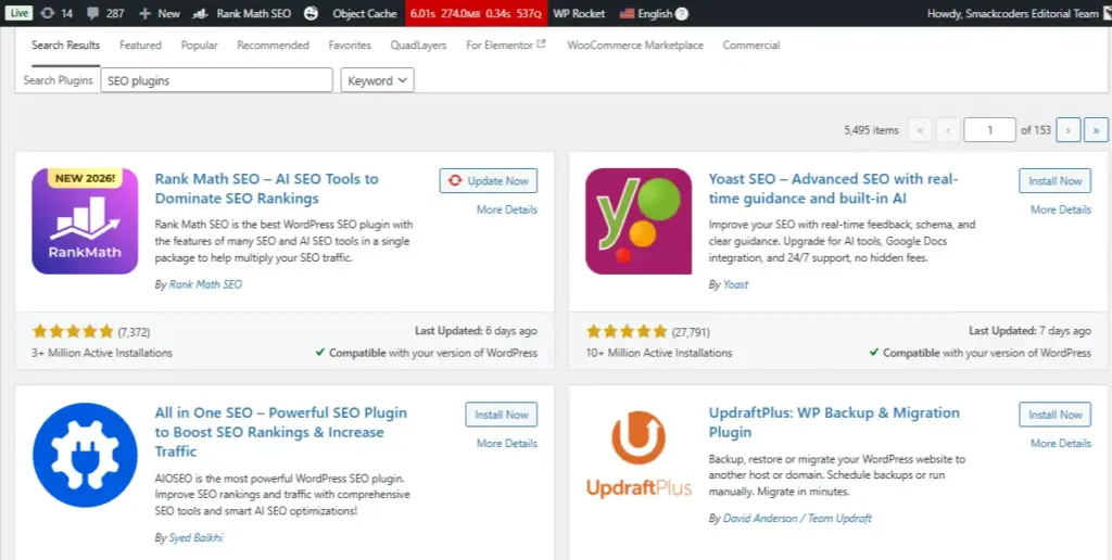 wordpress seo plugins install